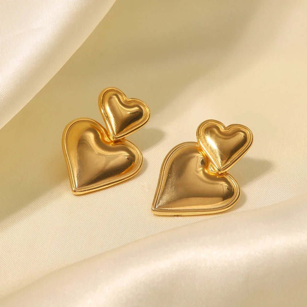 Elevy™ | Heart earrings 14K gold plated