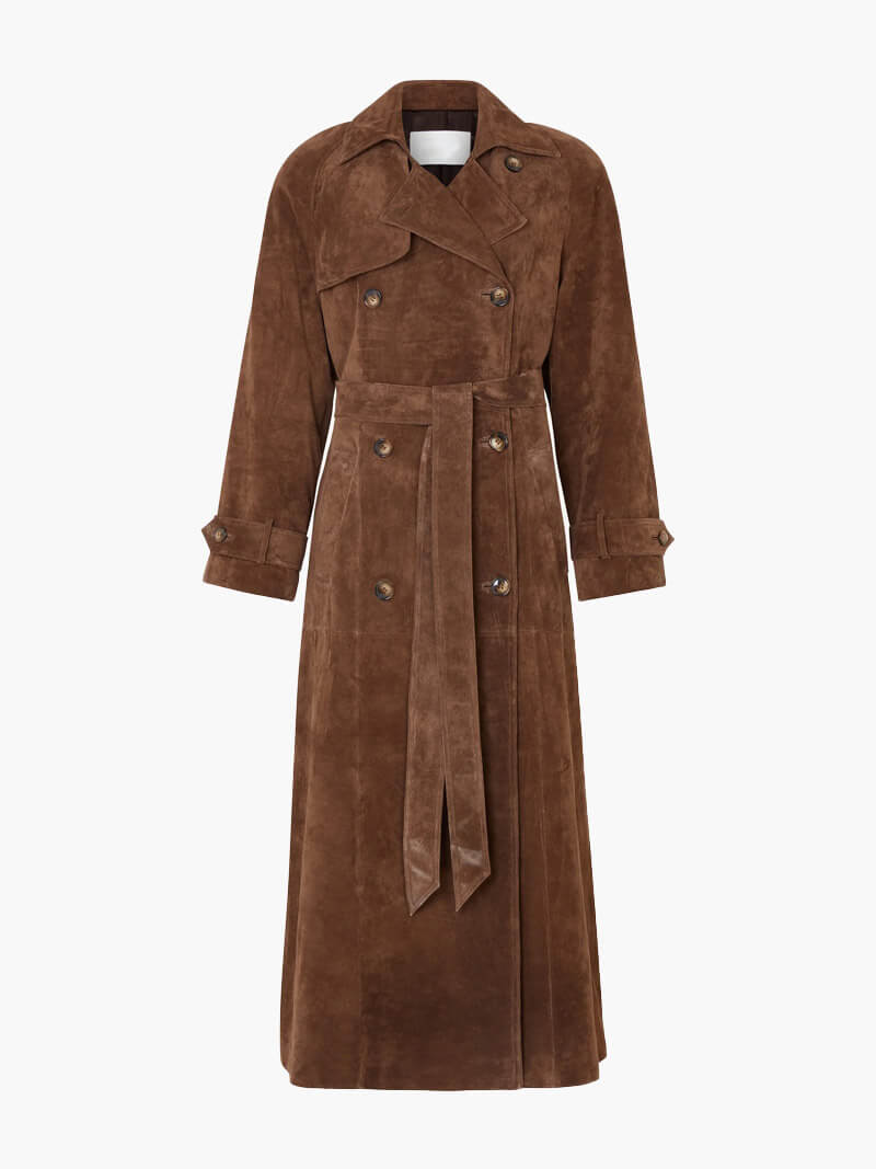 Elevy™ | Molly faux suede Trenchcoat