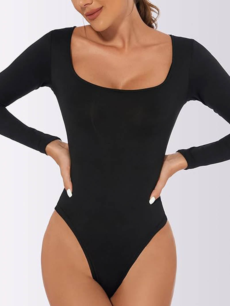 Elevy™ | Longsleeve Thong Bodysuit